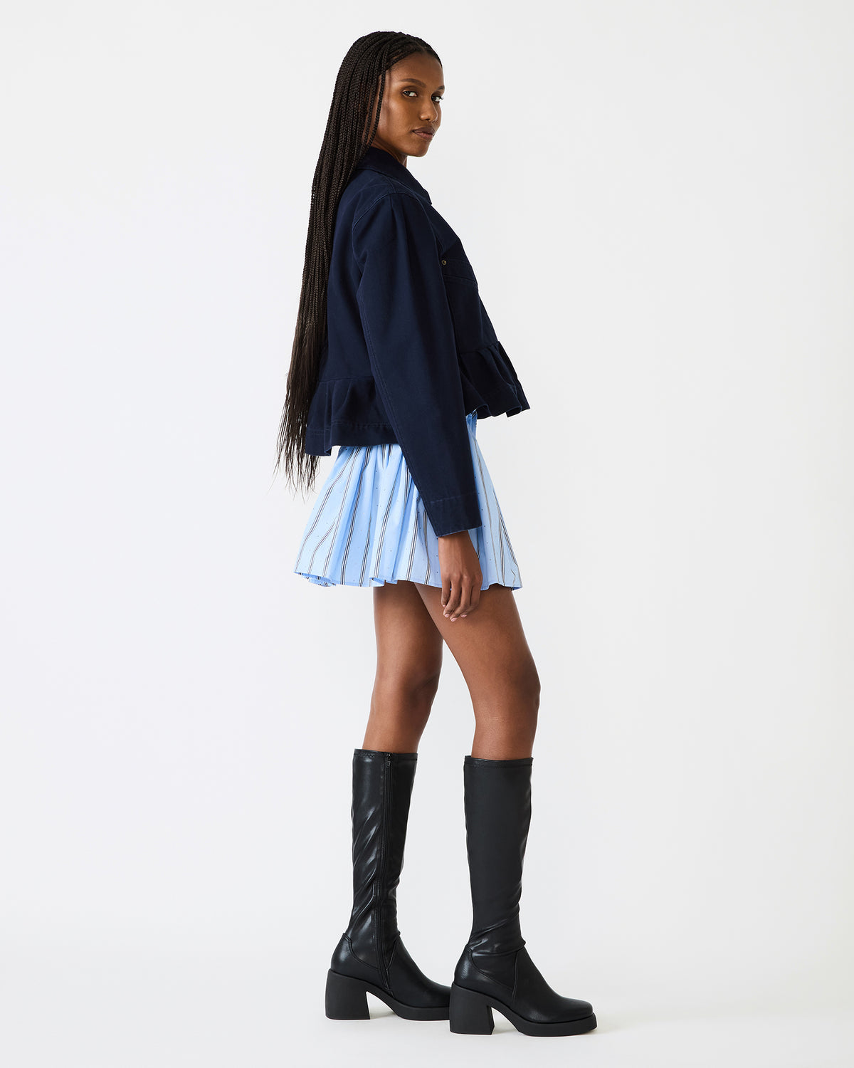 Steve Madden SLOAN Midnight Sky Long-Sleeved Zip-Up Women's Jacket