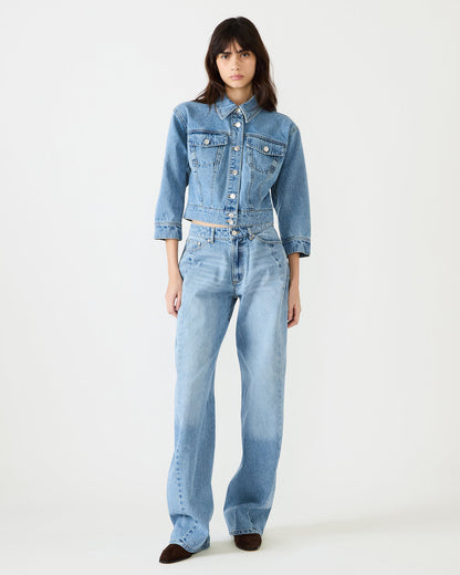 Steve Madden RALEIGH Forever Blue Long-Sleeved Button-Up Denim Women's Jacket