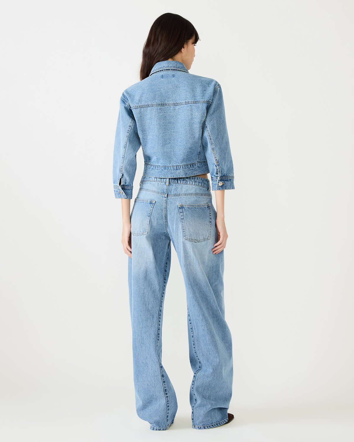 Steve Madden RALEIGH Forever Blue Long-Sleeved Button-Up Denim Women's Jacket