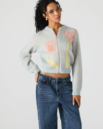 Steve Madden JENA Multi Long-Sleeved Zip-Up Women's Sweater Jacket