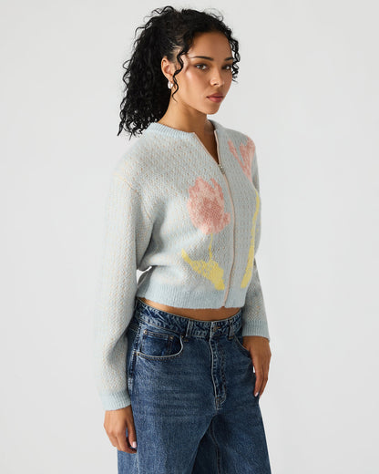 Steve Madden JENA Multi Long-Sleeved Zip-Up Women's Sweater Jacket