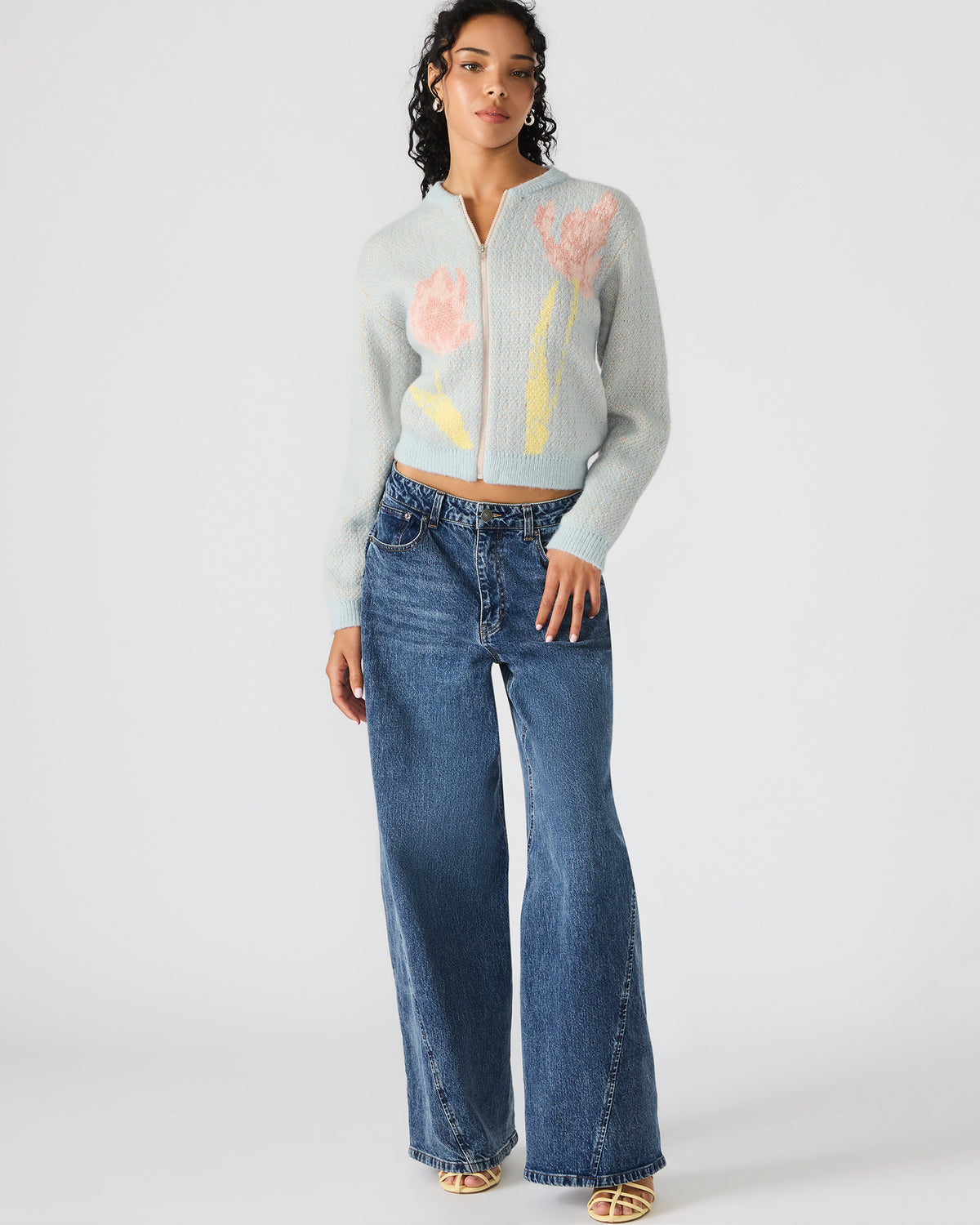 Steve Madden JENA Multi Long-Sleeved Zip-Up Women's Sweater Jacket