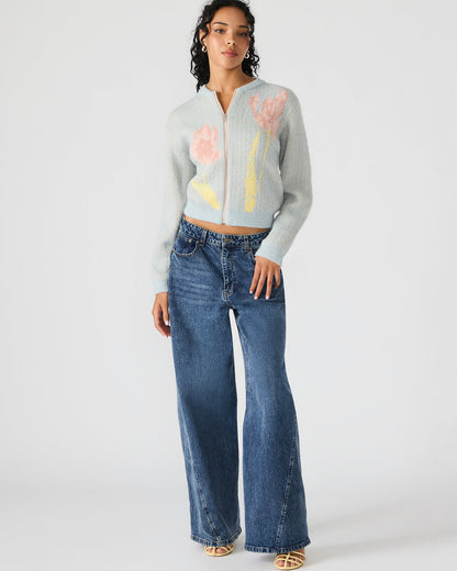 Steve Madden JENA Multi Long-Sleeved Zip-Up Women's Sweater Jacket
