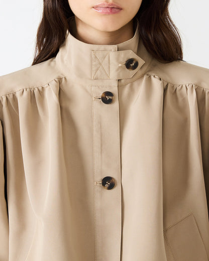 Steve Madden DEEDEE Tan Long-Sleeved Button-Up Collared Women's Jacket
