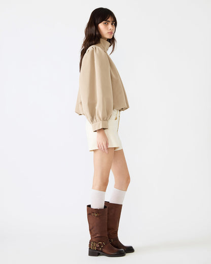Steve Madden DEEDEE Tan Long-Sleeved Button-Up Collared Women's Jacket