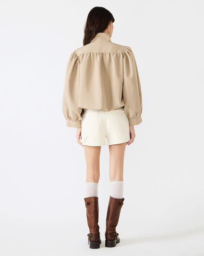 Steve Madden DEEDEE Tan Long-Sleeved Button-Up Collared Women's Jacket