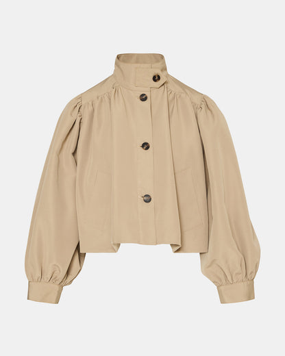 Steve Madden DEEDEE Tan Long-Sleeved Button-Up Collared Women's Jacket