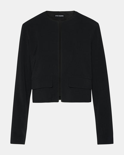 Steve Madden SERENEA Black Women's Long-Sleeved Open-Front Blazer