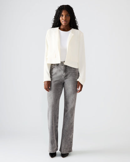Steve Madden SERENEA White Women's Long-Sleeved Open-Front Blazer