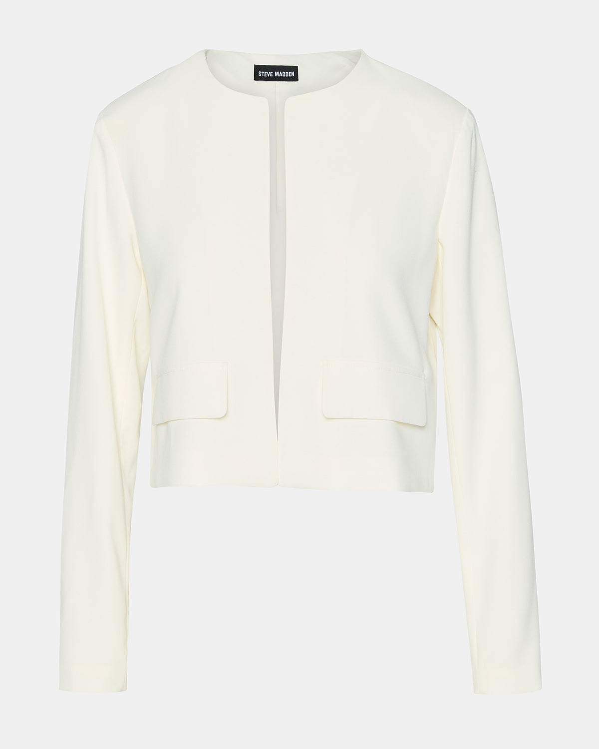 Steve Madden SERENEA White Women's Long-Sleeved Open-Front Blazer