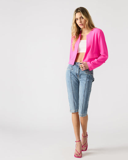 Steve Madden SERENEA Hot Pink Women's Long-Sleeved Open-Front Blazer
