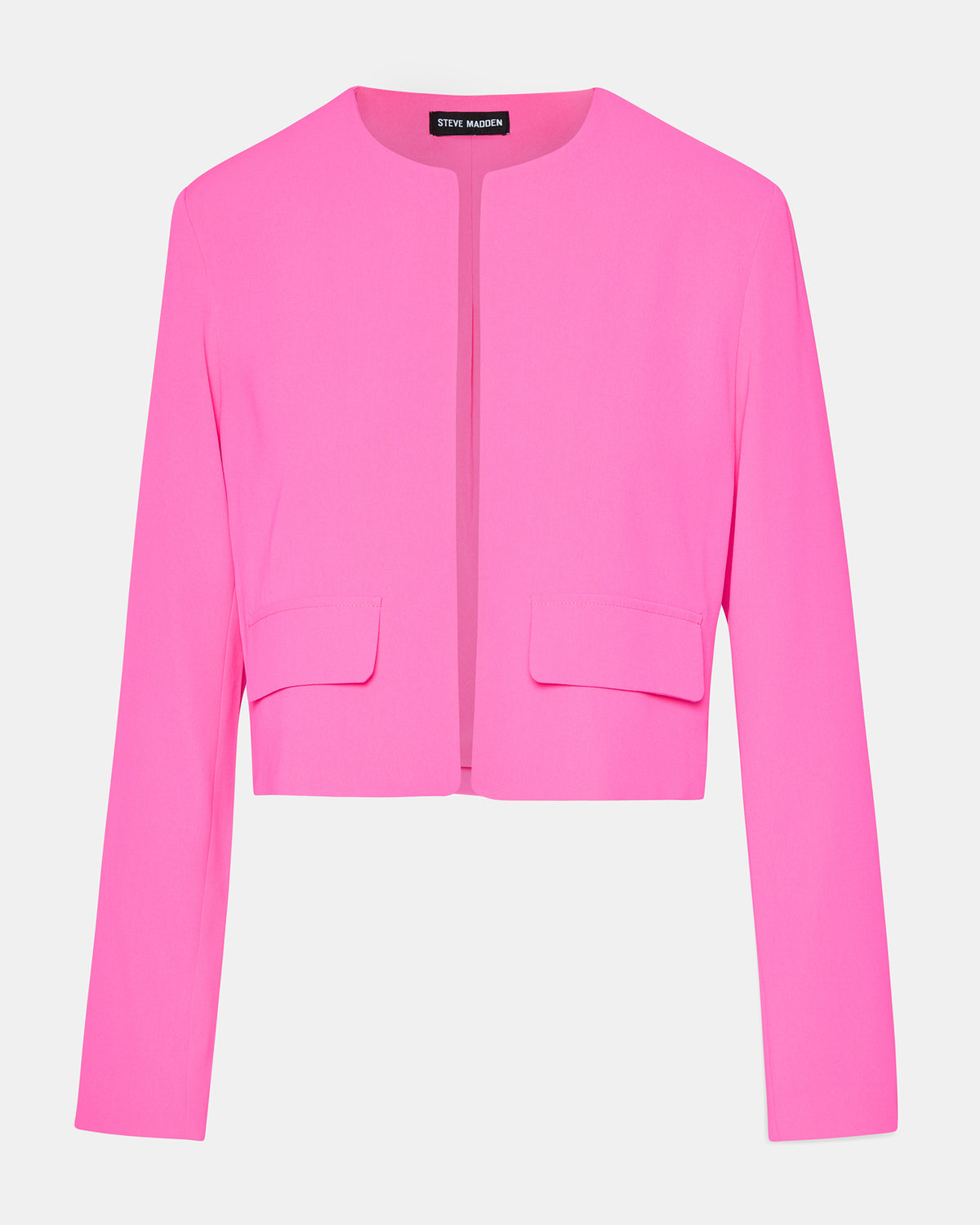 Steve Madden SERENEA Hot Pink Women's Long-Sleeved Open-Front Blazer