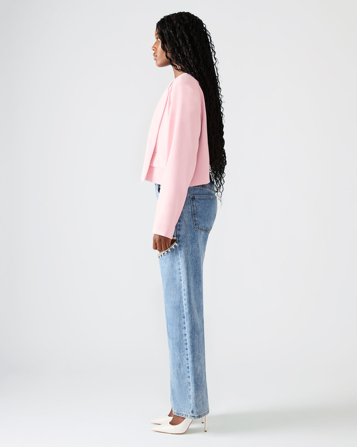 Steve Madden SERENEA Powder Puff Women's Long-Sleeved Open-Front Blazer