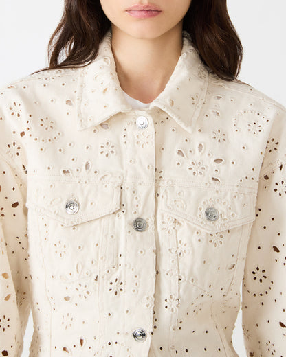Steve Madden HENRIETTA Sea Mist Long-Sleeved Button-Up Eyelet Women's Jacket