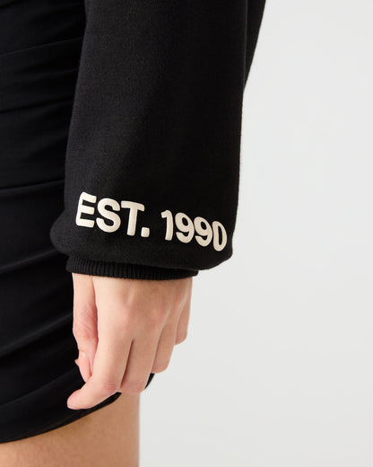 Steve Madden SM Black Logo Long-Sleeved Women's Hoodie