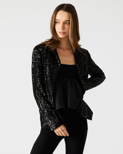 Steve Madden PAYTON Sequin Blazer Black | Women's Blazers