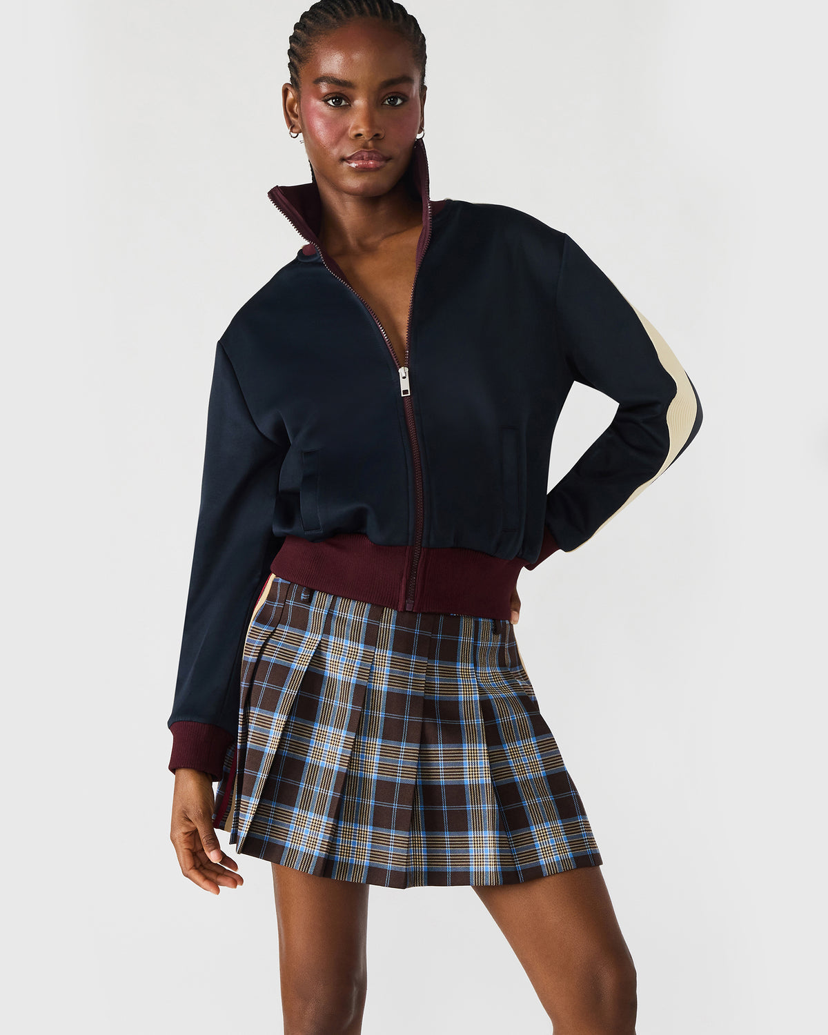 Steve Madden DAISY Midnight Long-Sleeved Zip-Up Athletic Women's Jacket