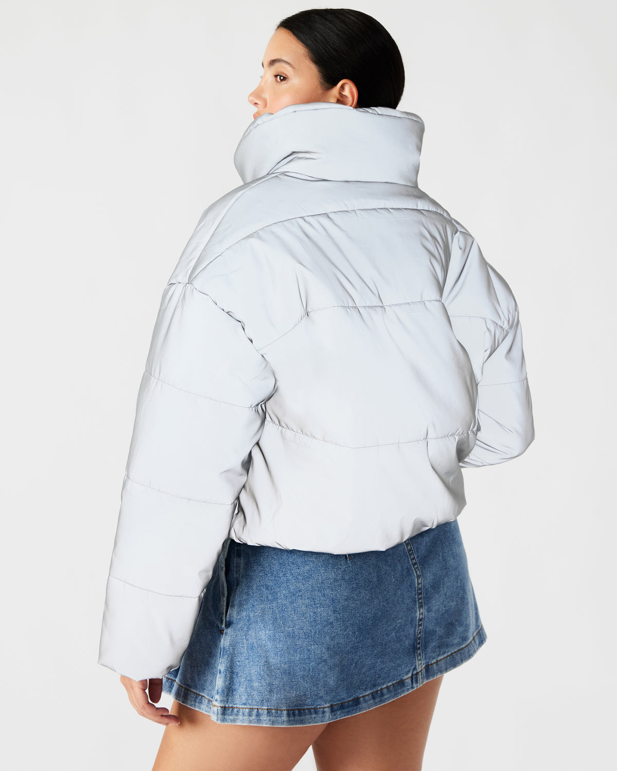 Steve Madden POLAR Jacket Silver | Women's Reflective Nylon Puffer Jacket