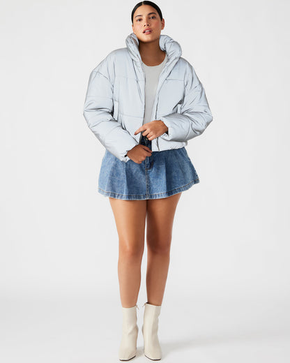 Steve Madden POLAR Jacket Silver | Women's Reflective Nylon Puffer Jacket