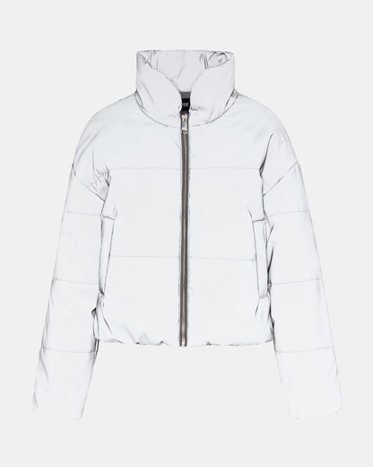 Steve Madden POLAR Jacket Silver | Women's Reflective Nylon Puffer Jacket