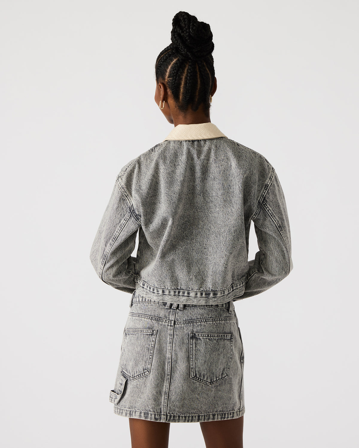 Steve Madden GLACIA Light Grey Women's Long-Sleeved Denim Jacket