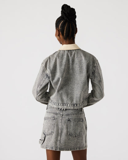 Steve Madden GLACIA Light Grey Women's Long-Sleeved Denim Jacket