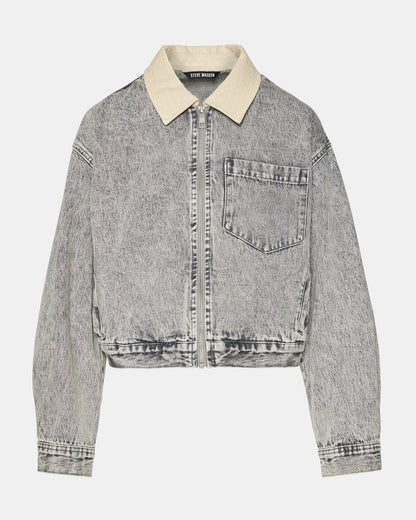 Steve Madden GLACIA Light Grey Women's Long-Sleeved Denim Jacket