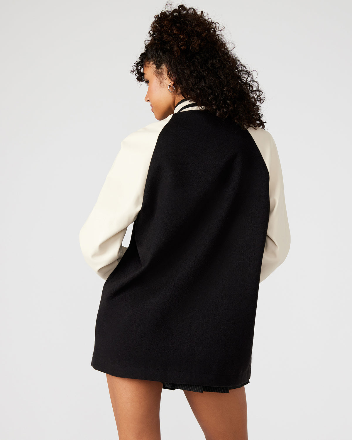 Steve Madden SKYLIE Jacket Black | Women's Varsity Bomber Jacket