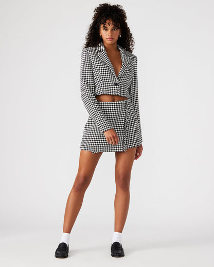 Steve Madden RUPI Blazer Black/White | Women's Cropped Tweed Blazer