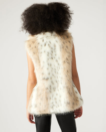 Steve Madden RUBICON Snow Leopard Women's Faux Fur Vest
