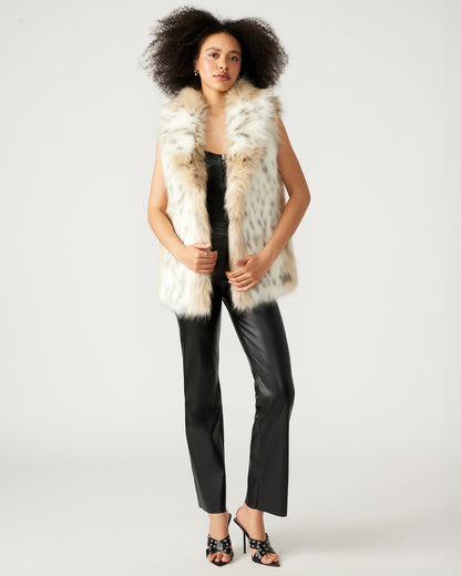 Steve Madden RUBICON Snow Leopard Women's Faux Fur Vest