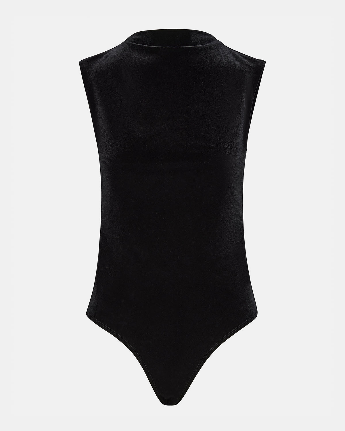 Steve Madden NIKOLA Black Women's Mock Neck Velvet Bodysuit