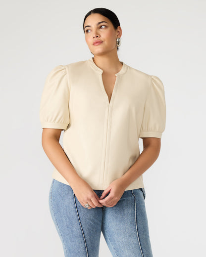 Steve Madden JANE Bone Women's Short-Sleeved Suede Top