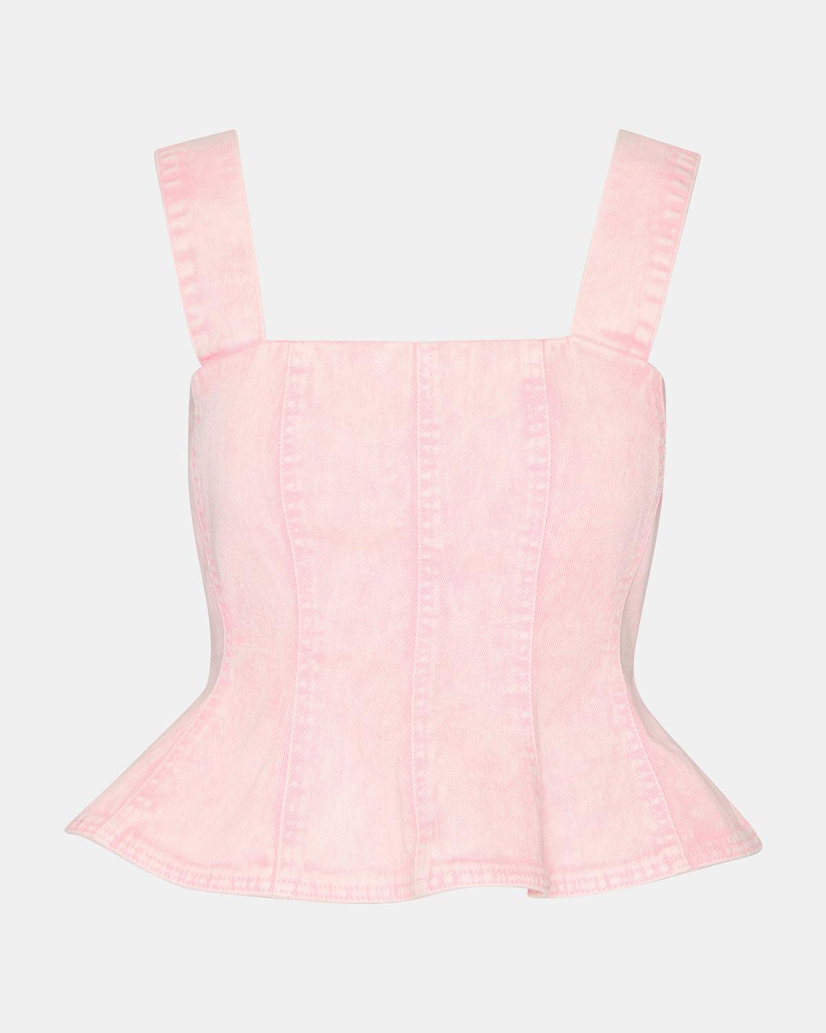 Steve Madden PENELOPI Denim Ruffle Fabric Women's Tank Top