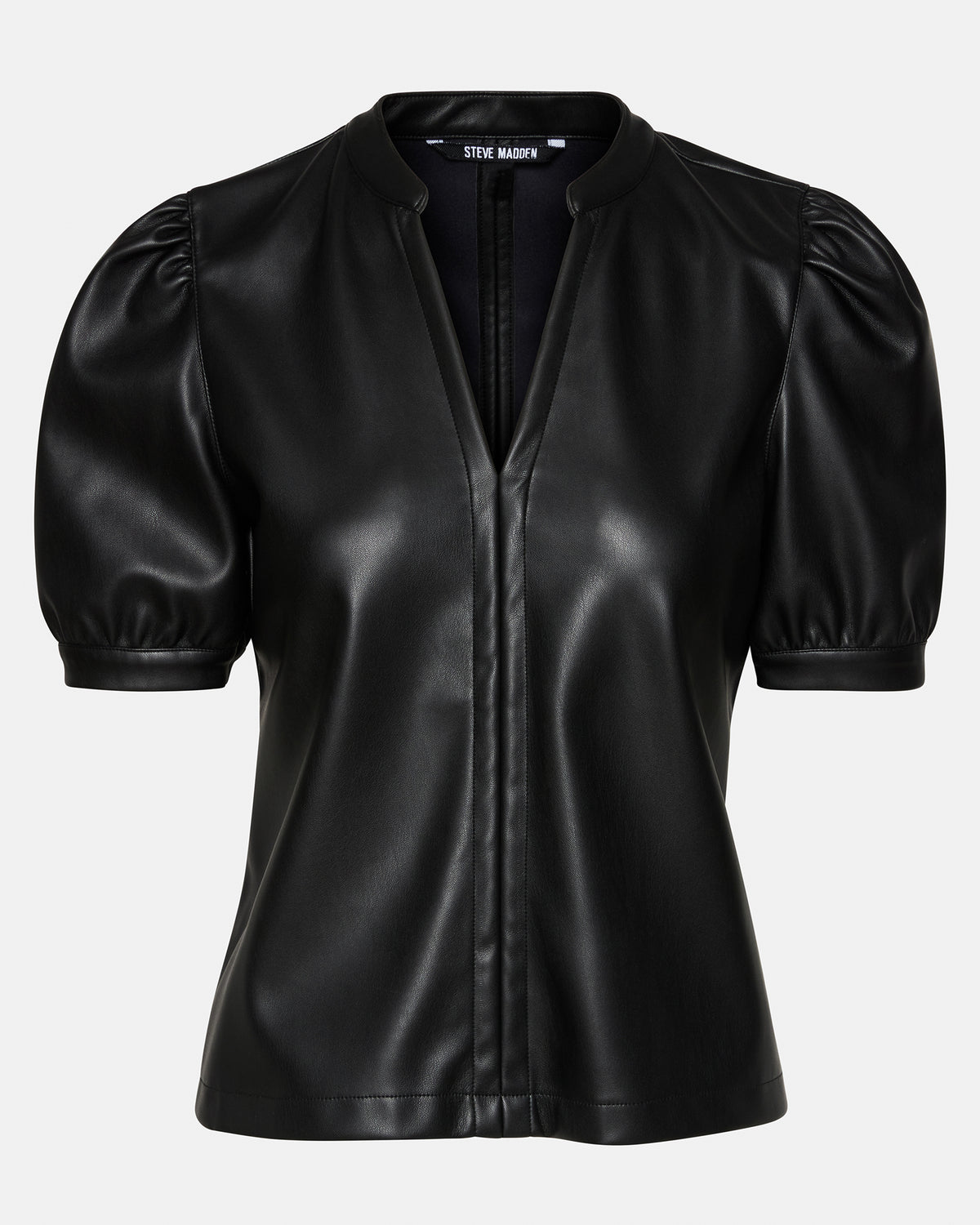 Steve Madden JANE Black Women's Short-Sleeved Suede Top
