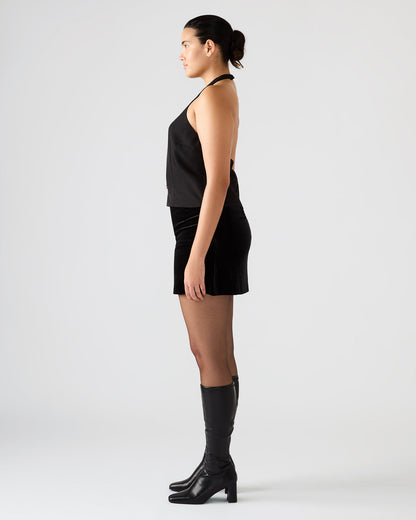 Steve Madden JUVIA Black Sleeveless Bow Detail Halter Women's Top