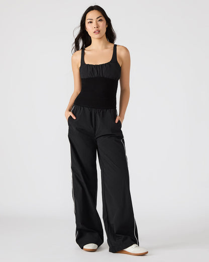 Steve Madden LUANA Black Pull-Over Ruched Tank Top