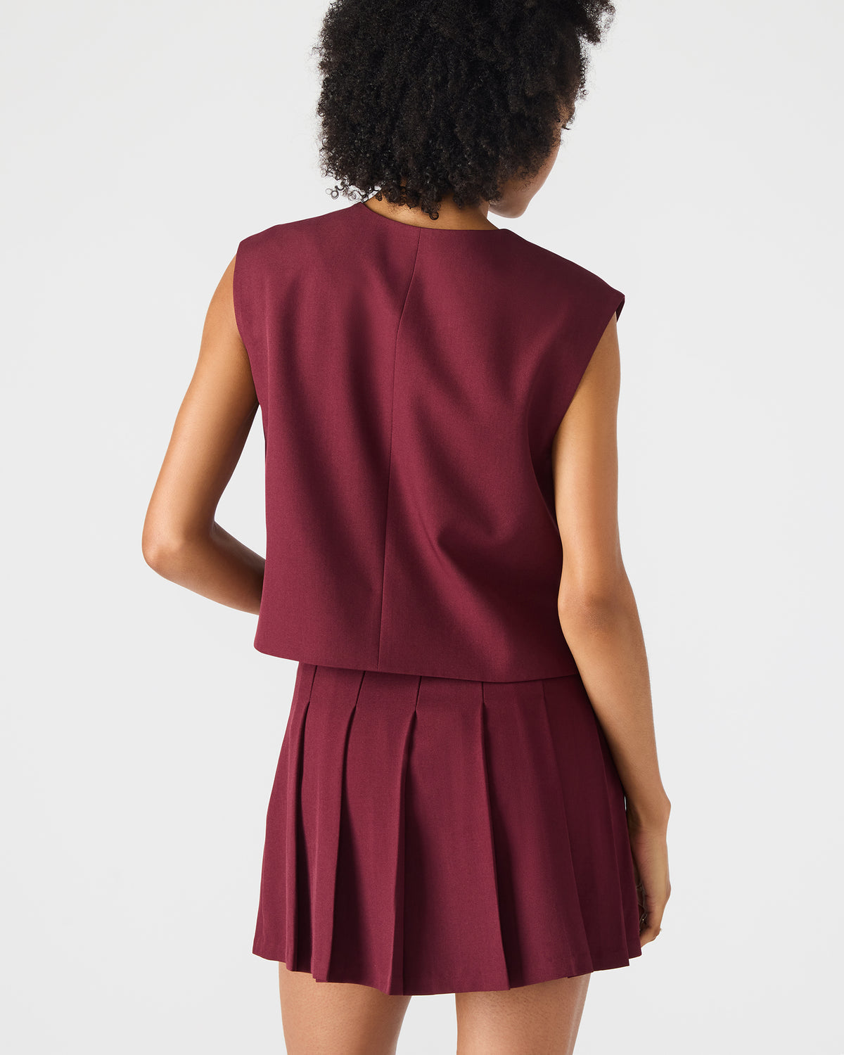 Steve Madden ALESSA Wine Button-Up Women's Top