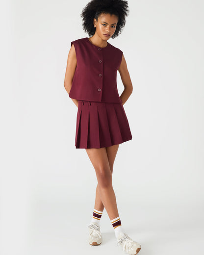 Steve Madden ALESSA Wine Button-Up Women's Top