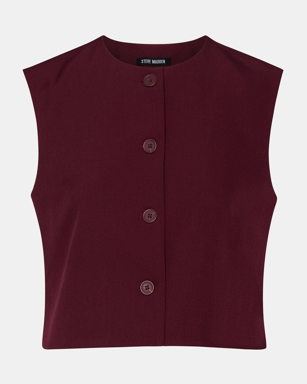 Steve Madden ALESSA Wine Button-Up Women's Top