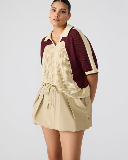 Steve Madden AXON Multi Short-Sleeved Knit Sweater Women's Top