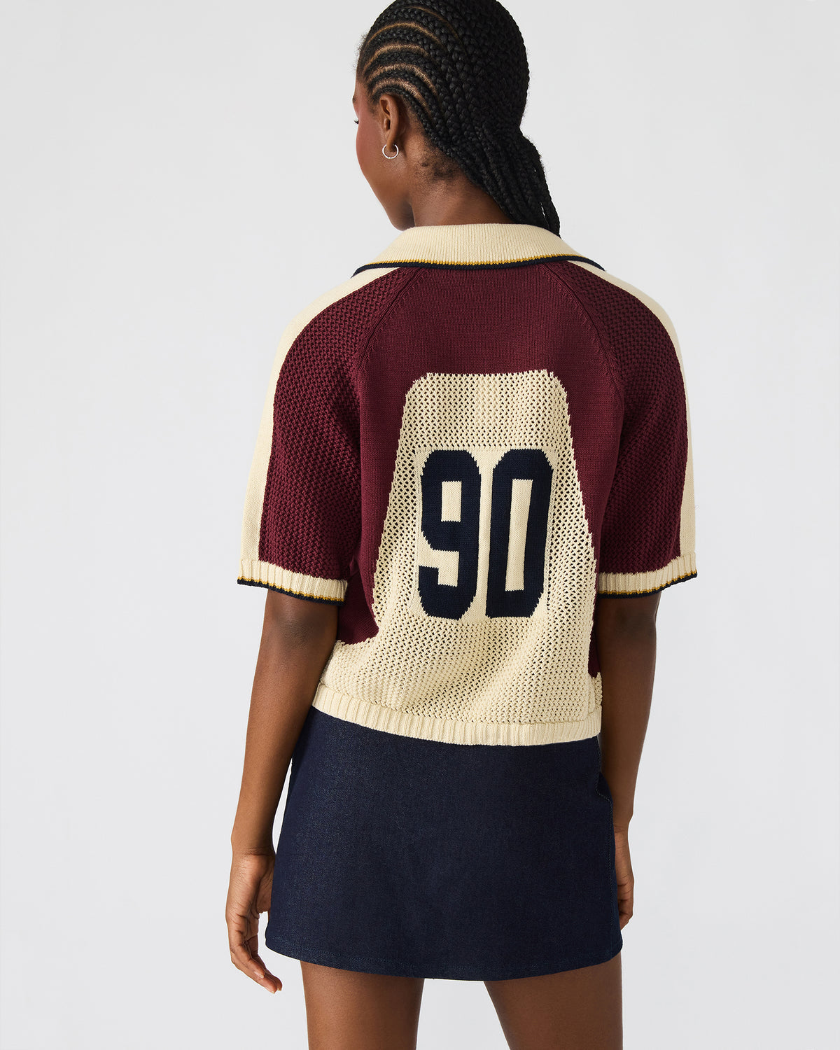 Steve Madden AXON Multi Short-Sleeved Knit Sweater Women's Top