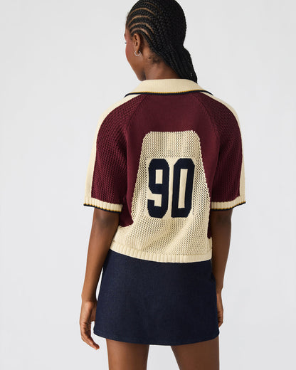 Steve Madden AXON Multi Short-Sleeved Knit Sweater Women's Top