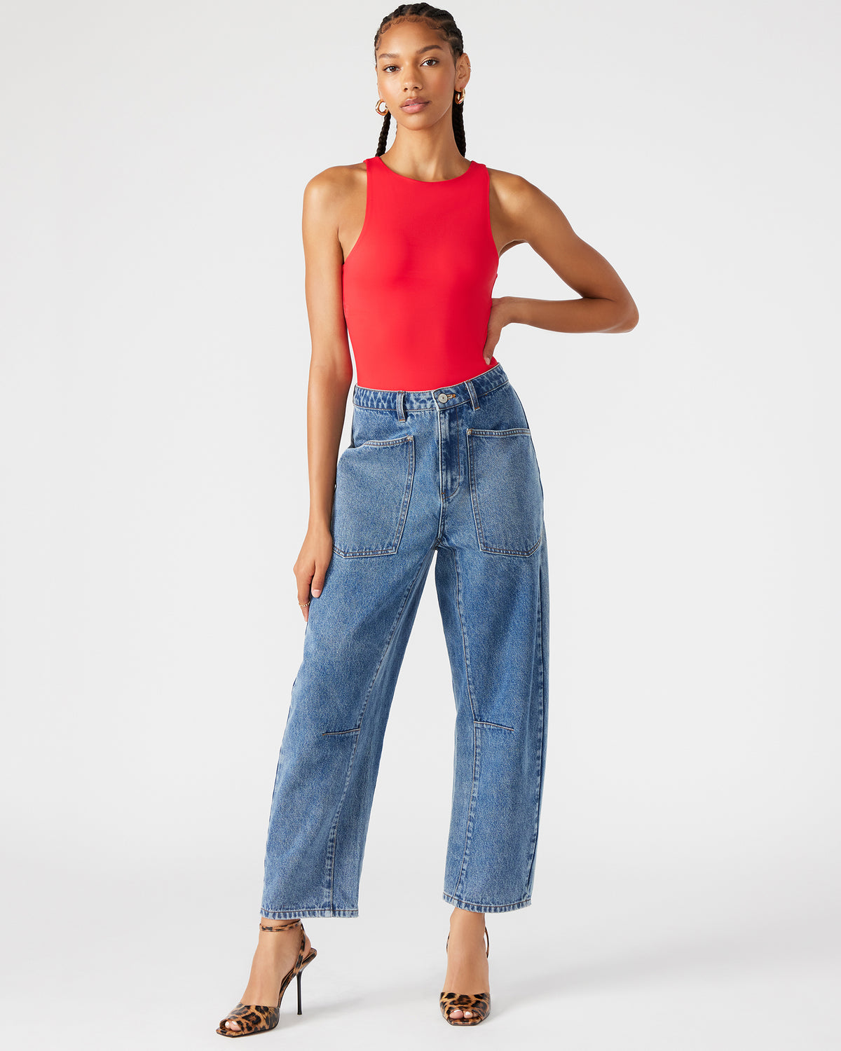 Steve Madden NICO Red Women's Contour Stretch Bodysuit