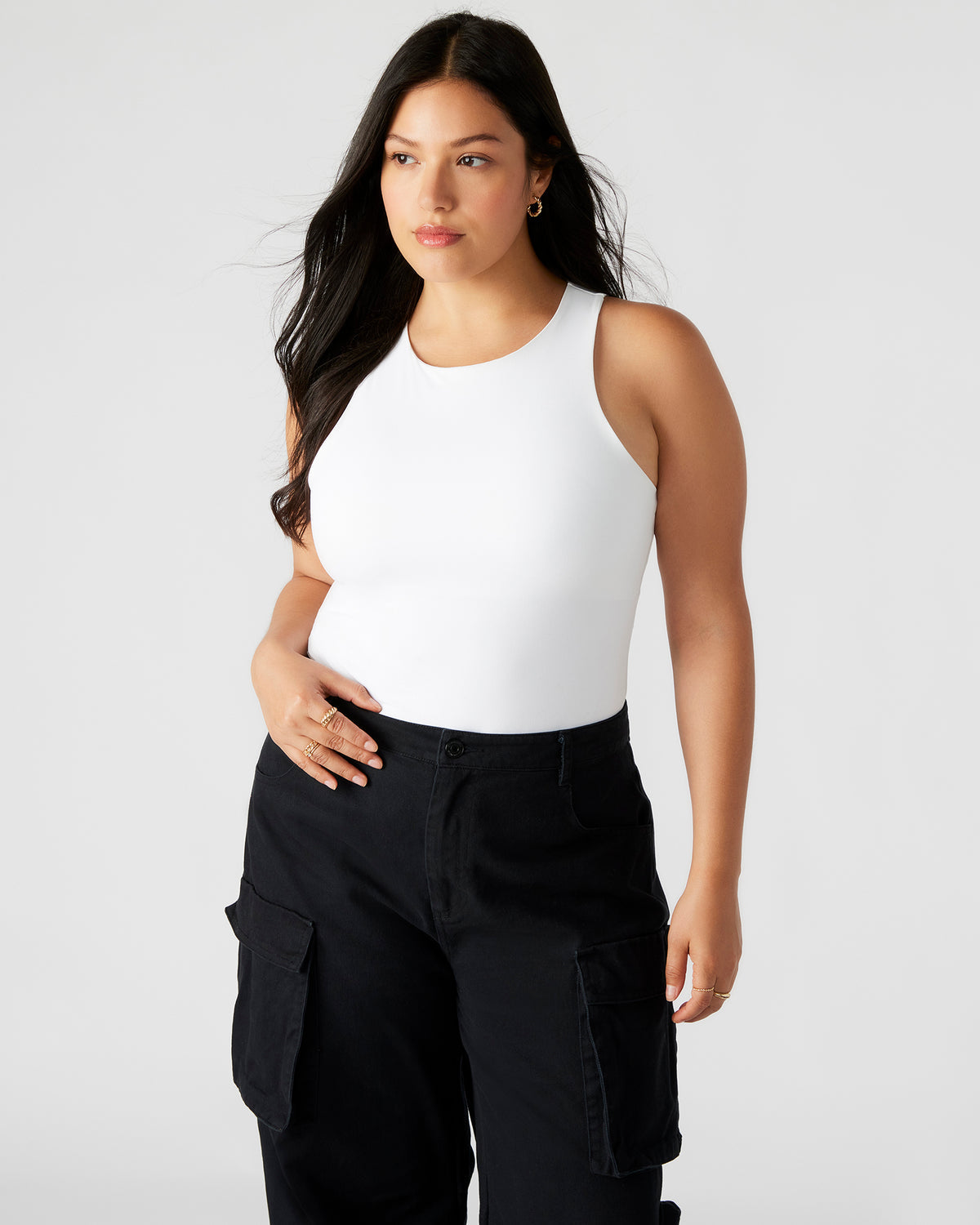 Steve Madden NICO White Women's Contour Stretch Bodysuit