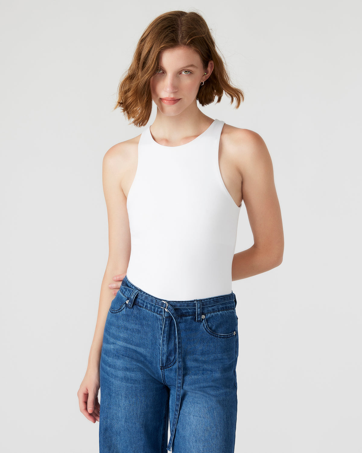 Steve Madden NICO White Women's Contour Stretch Bodysuit