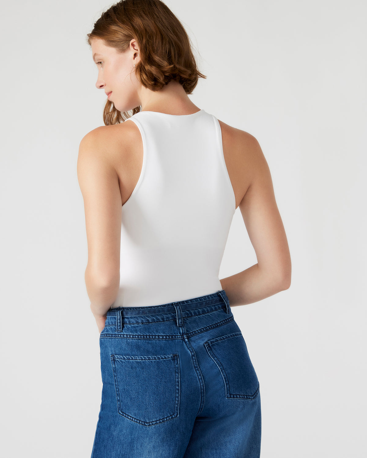Steve Madden NICO White Women's Contour Stretch Bodysuit