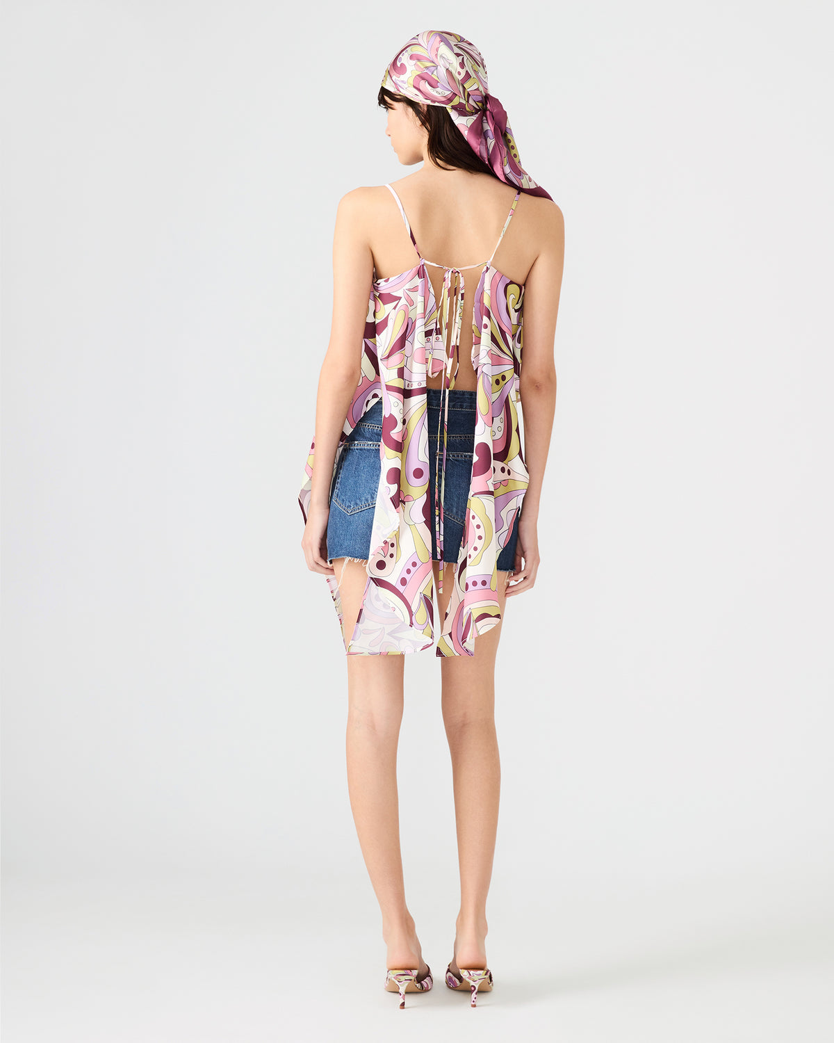 Steve Madden MARGAN Petal Paisley Sleevelss Asymmetrical Flowy Women's Top