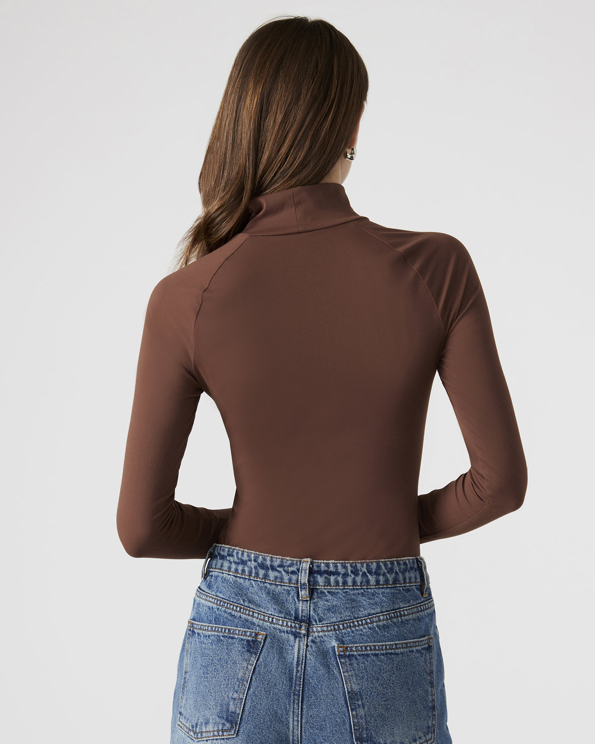 Steve Madden NELLE Bodysuit Brown | Women's Mock Neck Stretch Bodysuit