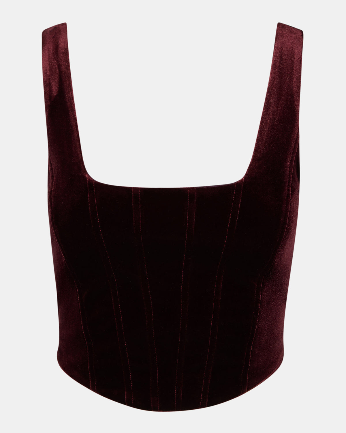 Steve Madden ARYANNA Wine Cropped Velvet Women's Top